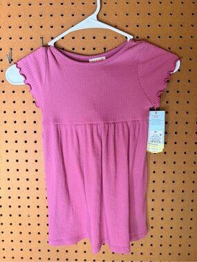 Target Girls Pink Ribbed Flutter Sleeve Casual Dress